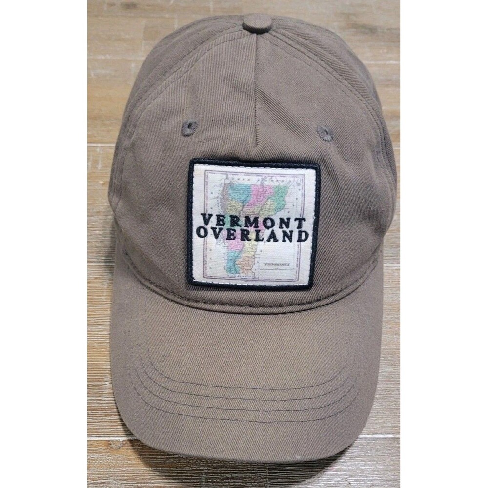 Vermont Overland Bike & Run Hat Brown W Patch Adjustable Strap Cap